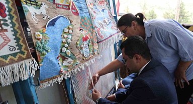 Yabancı gelin Türk kilimlerini dünyaya tanıtacak