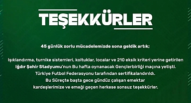 210 Eksik Giderilerek Stadyum Tamamlandı