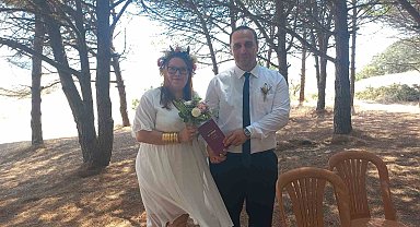 Saros Körfezi'nde nikah kıydılar