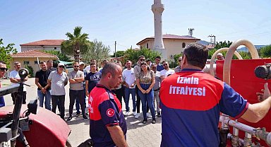 Urla'da ateş savaşçılarına muhtar desteği