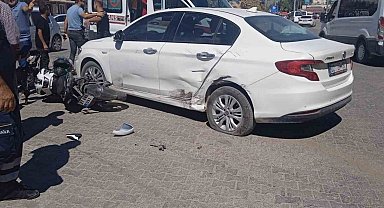 Gölbaşı'nda otomobil ile motosiklet çarpıştı