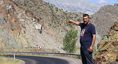 Oltu - Artvin karayolu heyelan nedeni ile 3 gündür kapalı