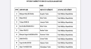 Valiler Kararnamesi Yayınlandı