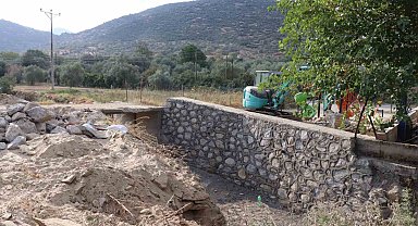 Teke Deresi su yolu, istinat duvarı ile güçlendirildi