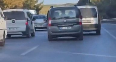 Gaziantep'te makas atan sürücü trafiği tehlikeye soktu