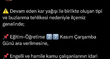 Tatvan'da kar yağışı nedeniyle eğitime ara verildi