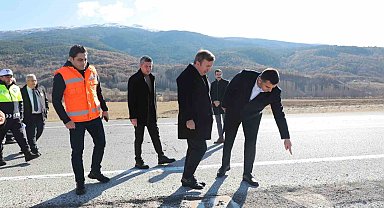 Vali Aydoğdu, yol çalışmalarını inceledi