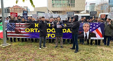 ABD Büyükelçiliği önünde Blinken'e Filistin protestosu