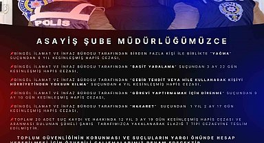 Bingöl'de kesinleşmiş hapis cezası bulunan 6 zanlı yakalandı