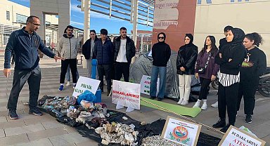 Bir metrekare alandan yaklaşık 750 sigara izmariti toplandı