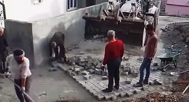 Iğdır İl Özel İdaresinden Kırsal alanda kilit parke çalışması