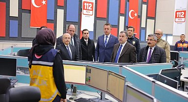 Vali Eldivan, 112 Acil Çağrı Merkezinde incelemede bulundu