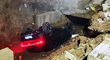 Batman'da otomobil su kanalına uçtu: 1 yaralı
