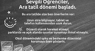 Cantürk Alagöz’den Öğrencilere Ara Tatil Önerileri
