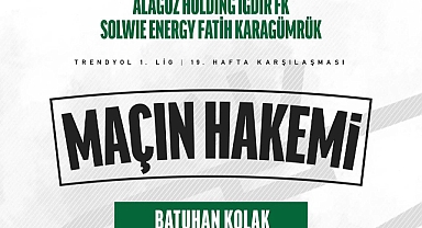 Iğdır FK, Fatih Karagümrük Maçını Batuhan Kolak Yönetecek