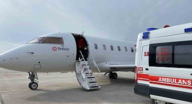 Kalp hastası çocuk ambulans uçakla İzmir'e sevk edildi