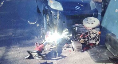 Otomobilin çarptığı engelli aracındaki şahıs yaralandı
