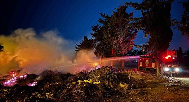 Gazipaşa'da atıkların biriktiği sahilde çöplük yangını