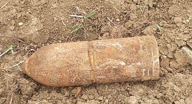 Çanakkale'de mezarlık kazısında bulunan patlamamış top mermisi imha edildi