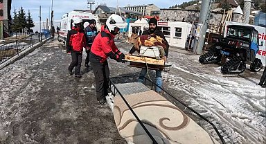 Hasta buzağısını kızakla getirdi, jandarma kar motoruyla geri götürdü