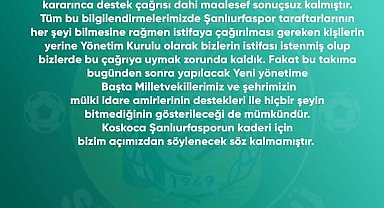 Şanlıurfaspor yönetimi istifa etti