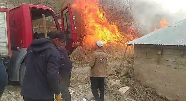 Van'da anız yangını korkuttu