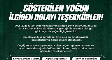 Alagöz Holding Iğdır FK’dan Loca Teşekkürü: Yoğun İlgi Memnuniyet Yarattı