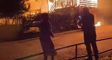 Evin önündeki garaj alevlere teslim oldu