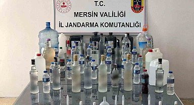 Mersin'de 127 litre sahte içki ele geçirildi