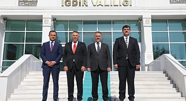 Vali Turan, Rektör Prof. Dr. Ekrem Gürel'i Makamında Kabul Etti