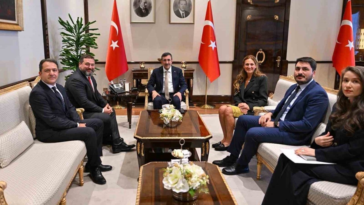 Cumhurbaşkanı Yardımcısı Yılmaz, Kaspi.kz CEO’su ve Hepsiburada Yönetim Kurulu Başkanı Mikheil Lomtadze’yi kabul etti