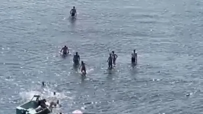 Boğulmak üzereyken son anda kurtarıldı: O anlar kamerada