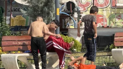 Iğdır’da kavurucu sıcakta tehlikeli serinlik, çocuklar süs havuzuna girdi