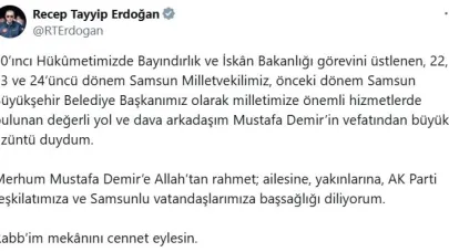 Cumhurbaşkanı Erdoğan’dan Mustafa Demir için taziye mesajı