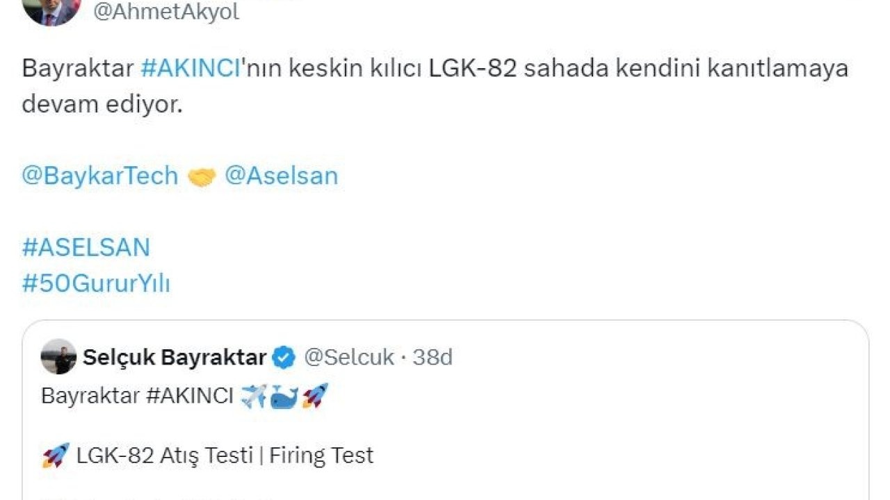 AKINCI TİHA’dan ASELSAN’ın LGK-82 mühimmatıyla hedefe tam isabet