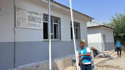 Şırnak’ta köy okulu yükümlüler eliyle yenilendi