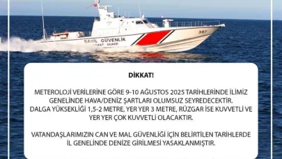 Artvin’de olumsuz hava şartları nedeniyle denize girmek yasaklandı