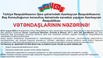 Kars’taki Azerbaycan Başkonsolosluğu’ndan Önemli Duyuru: Iğdır’da Sınırsız Vatandaşlar İçin Hizmet Günleri!