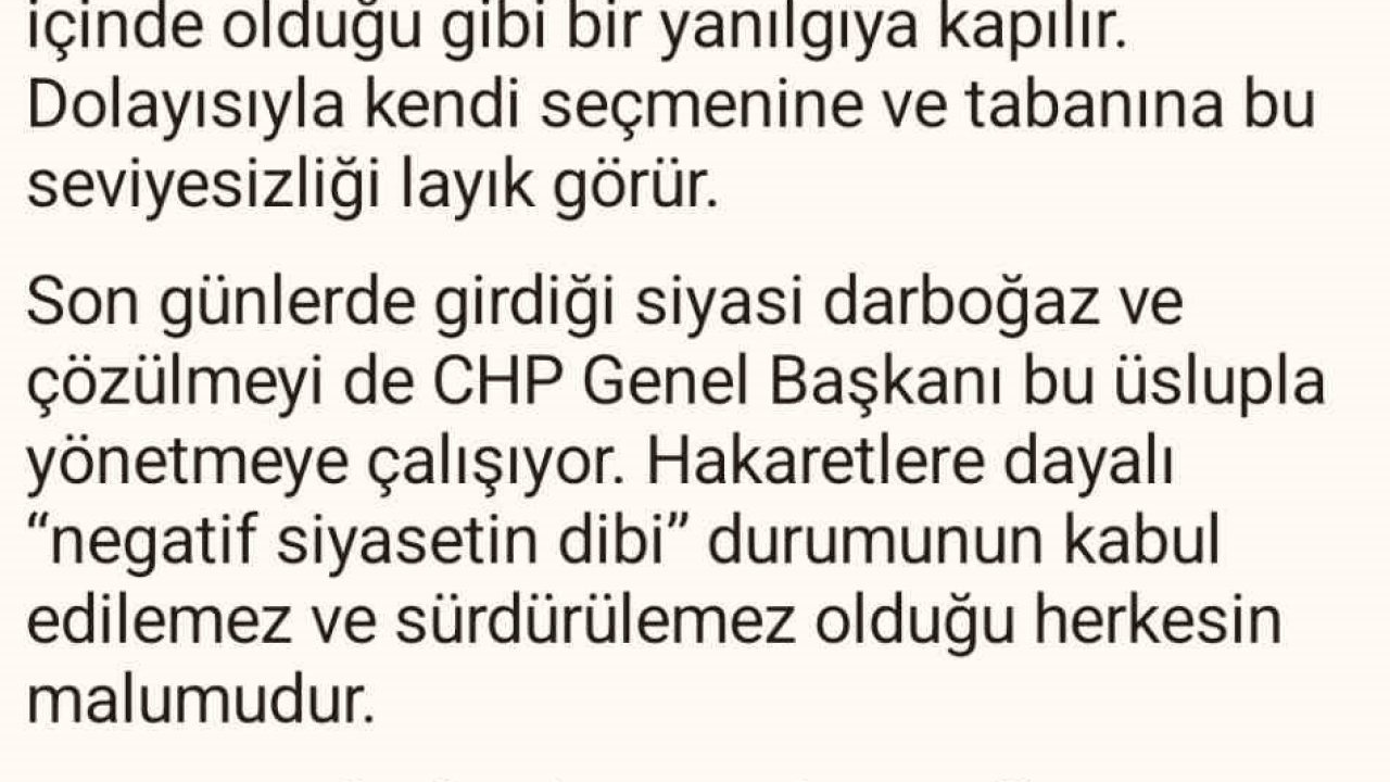 İletişim Başkanı Duran: "Hakaret dilinden Özel’in bir an önce kurtulması gerekiyor"