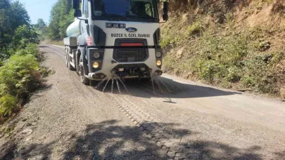 Şelaleye giden yolda hummalı çalışma
