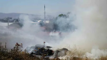 Ot yangına itfaiyeden zamanında müdahale