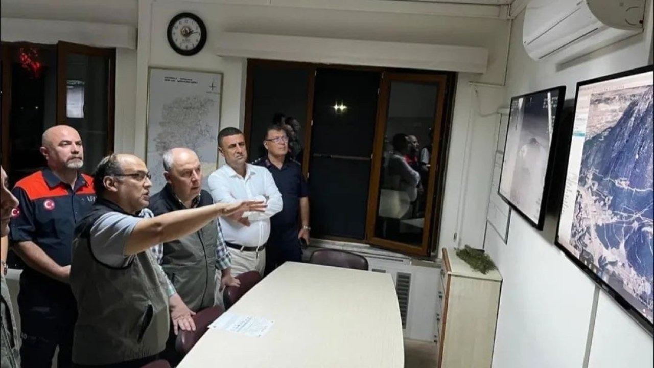Vali Coşkun yangın bölgesinde incelemelerde bulundu
