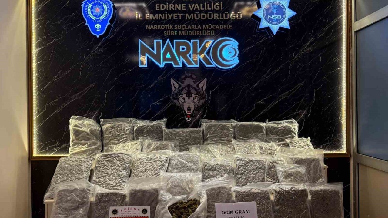 Kapıkule’de uyuşturucu operasyonu: 26 kilo skunk ele geçirildi