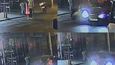 Anne ve kızına otomobilin çarptığı kaza kamerada