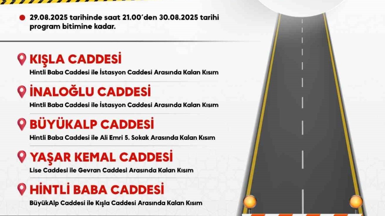 Diyarbakır’da 30 Ağustos Zafer Bayramı kutlamaları nedeniyle bazı yollar trafiğe kapatılacak
