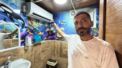 Kavurucu sıcağa karşı işletmesinin 2 buçuk metrekarelik tuvaletine klima taktırdı