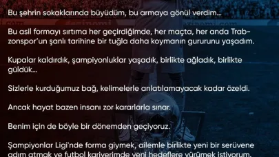Uğurcan Çakır, Trabzonspor’a veda etti