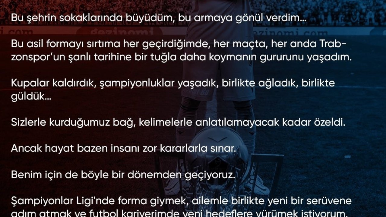 Uğurcan Çakır, Trabzonspor’a veda etti