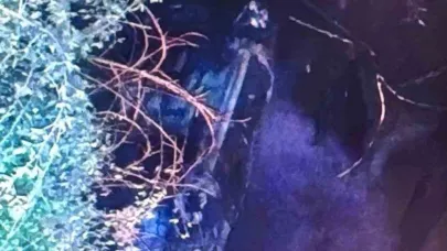 Malatya’da şarampole yuvarlanan araç alev aldı: 1 yaralı