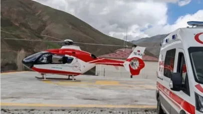 Bahçesaray’da 86 yaşındaki hasta helikopterle sevk edildi